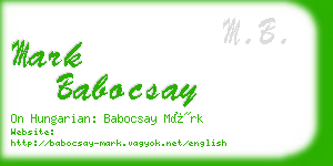 mark babocsay business card